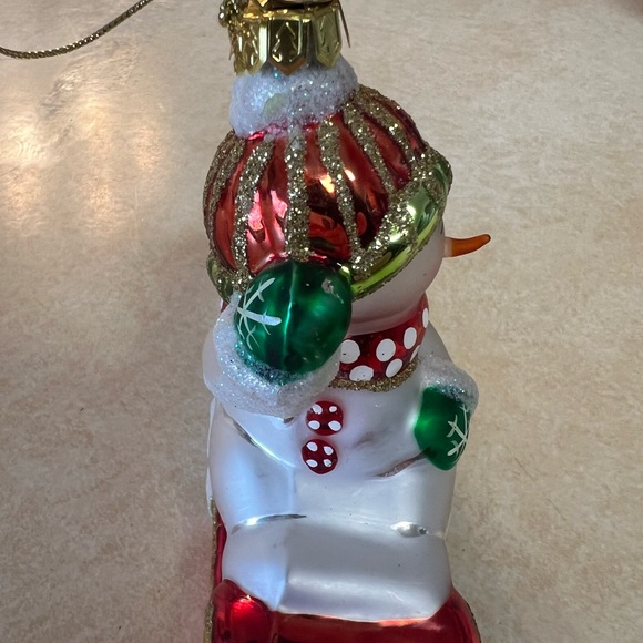 Yankee Candle Snowman Blown Glass Ornanent Christmas 2004 - Picture 4 of 5